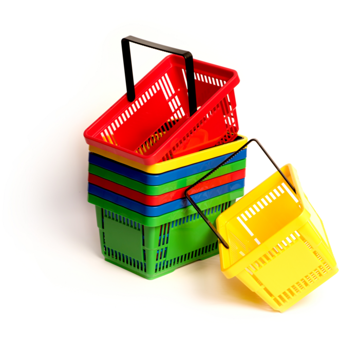 Boodschappenmandjes, 8 stuks assorti