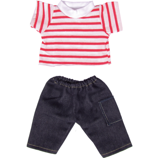 Poppenkleertjes shirt en jeans 30cm