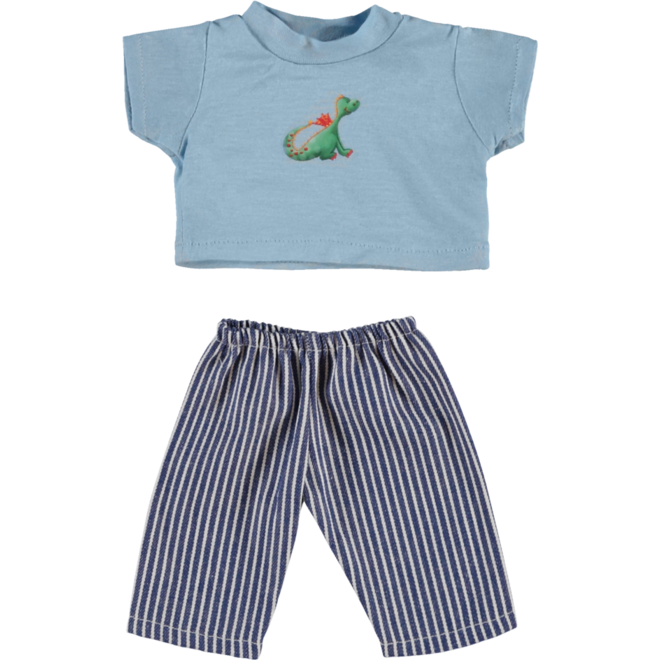 Poppenkleertjes broekje en shirt blauw 30 cm