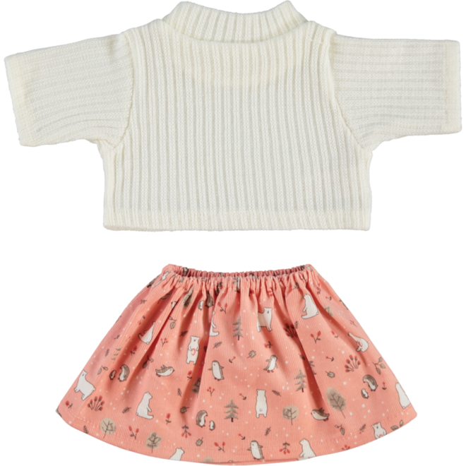 Poppenkleertjes jurkje met shirt wit 40 cm