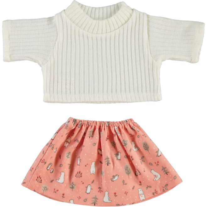 Poppenkleertjes jurkje met shirt wit 40 cm