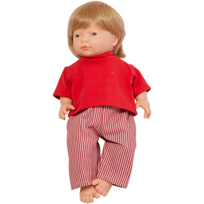 Pop meisje Europees met haar en kleding, 40 cm, Les Pluminis