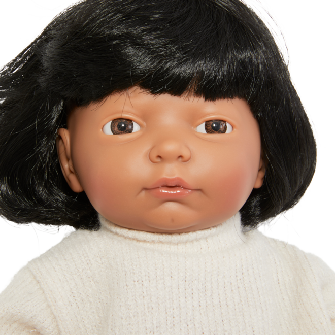 Pop meisje Oriëntaal met haar en kleding, 40 cm, Les Pluminis