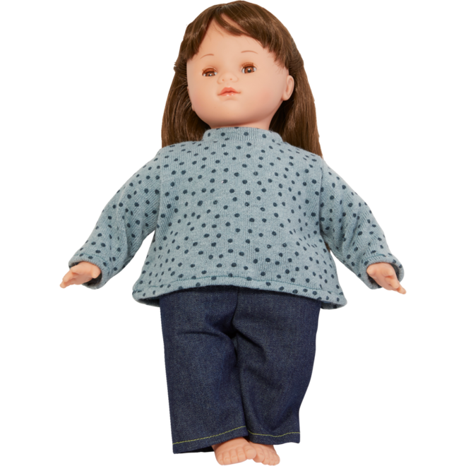 Pop zacht Europees met haar en kleding, 45 cm, Les Pluminis