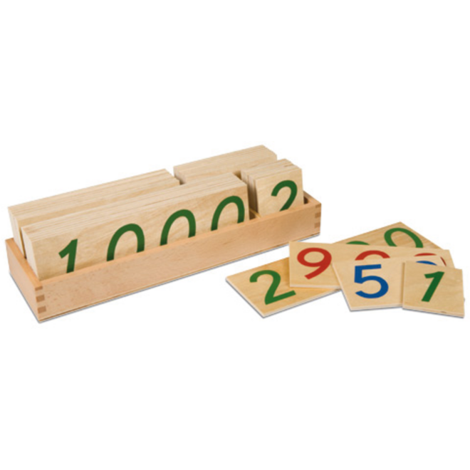 Houten getalkaarten 1-9000 groot