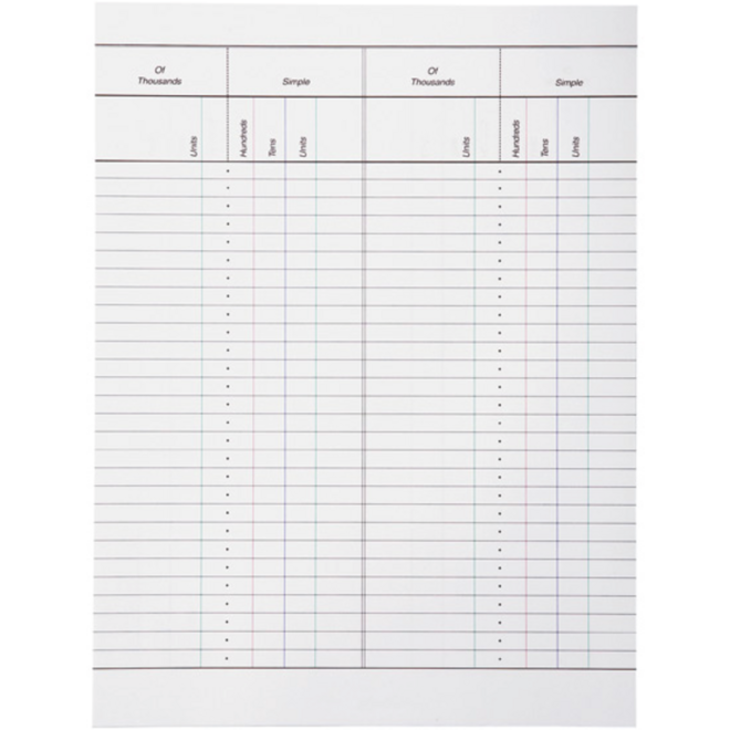 Telraampapier kleine telraam 50 vel