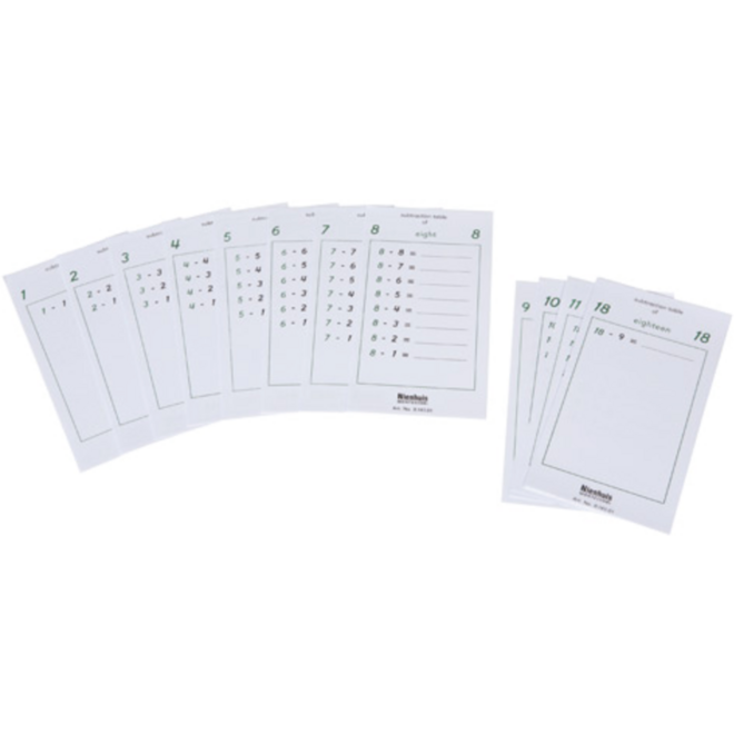 Aftrektafels 10 series per pakje