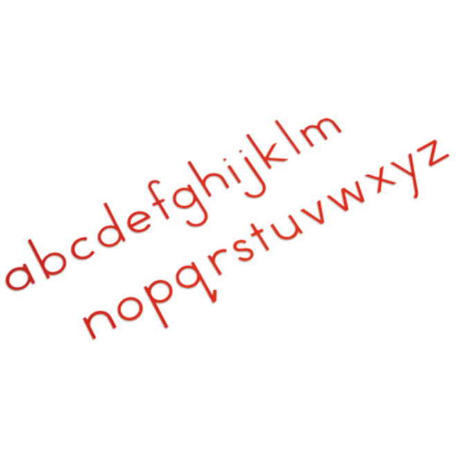 Kleine letters blokschrift rood