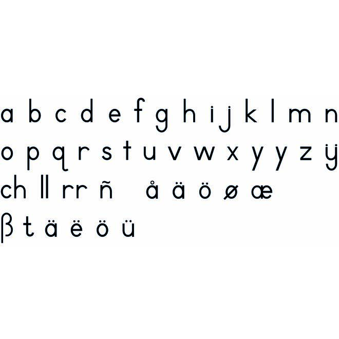 Kleine letters: blokschrift, zwart
