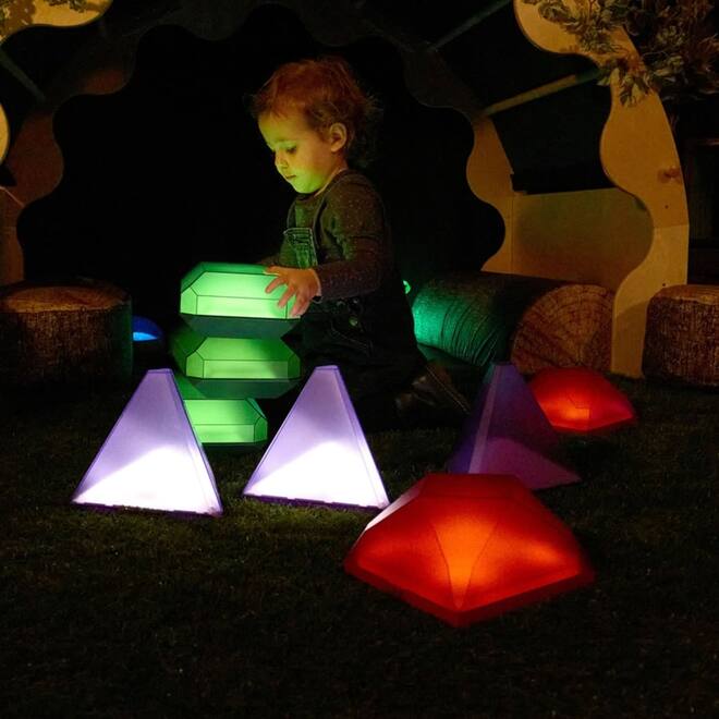 Juwelen lichtgevend, groot, 3 vormen, bundel van 9 stuks