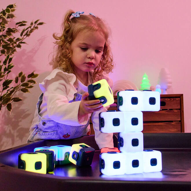 Lichtgevende kubussen, sequentie, set van 15 stuks