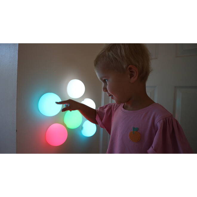 Tap & Glow lichtgevende siliconen wandlampjes, set van 6 stuks