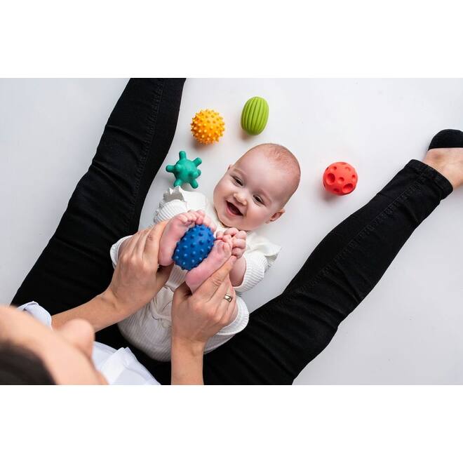 Mom's Care sensorisch speelgoed pastel ballen set - 5 stuks voor baby’s