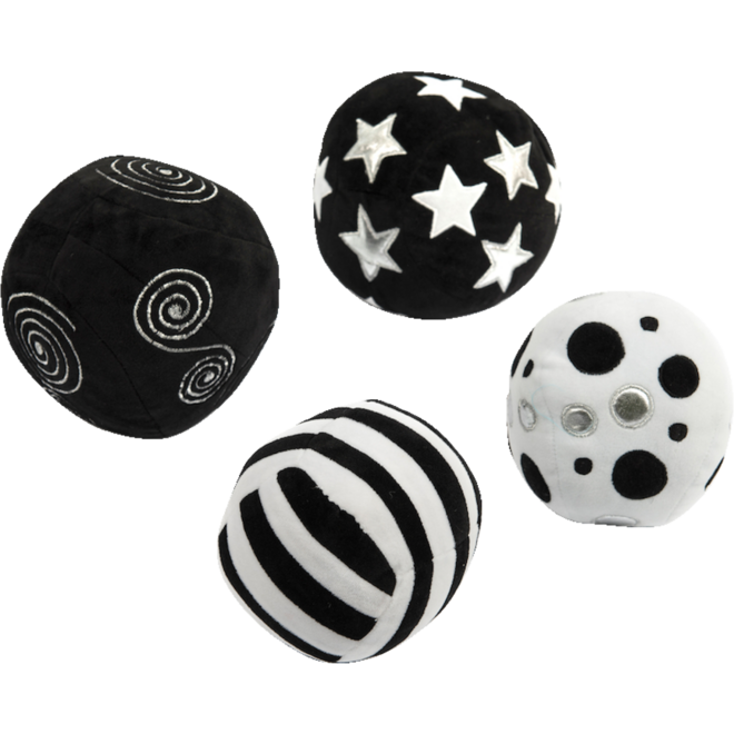 Activiteiten sensorisch ballen zwart en wit zachte 4 stuks