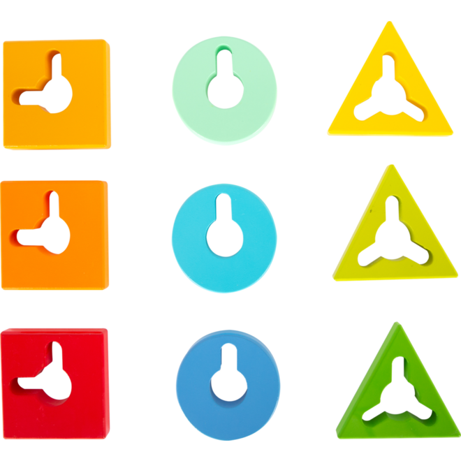 Small Foot - Houten Vormen en Sorterten Motoriek Stapelspeelgoed, 10dlg.