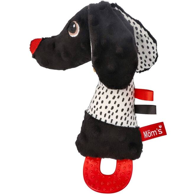 Soft baby toys - Squezze Jami dog with teether Wh