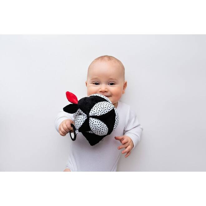 Soft baby toys - Montessori Ball with mirror White