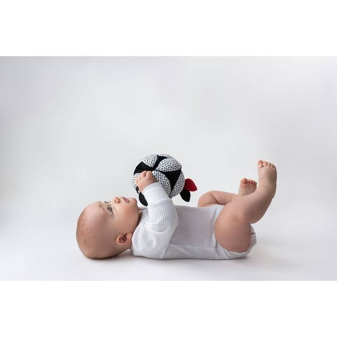 Soft baby toys - Montessori Ball with mirror White