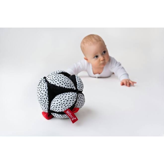 Soft baby toys - Montessori Ball with mirror White