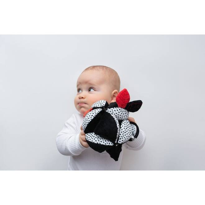 Soft baby toys - Montessori Ball with mirror White