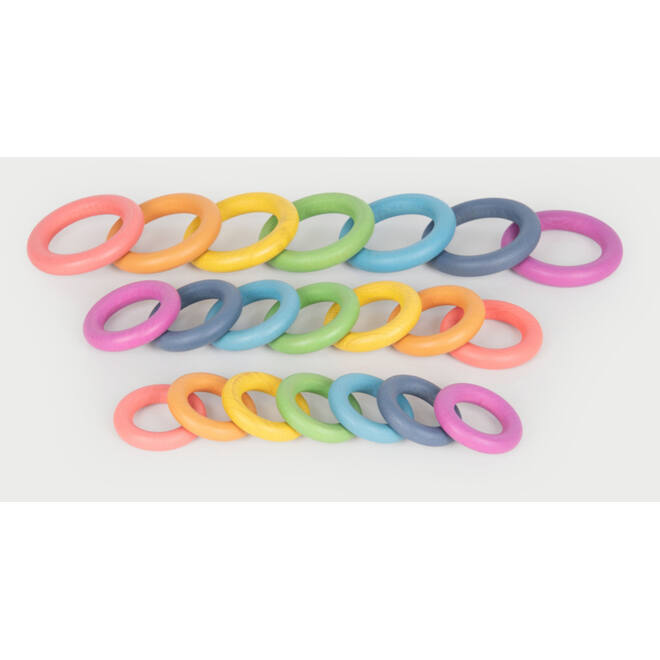 Ringen, regenboog, van hout