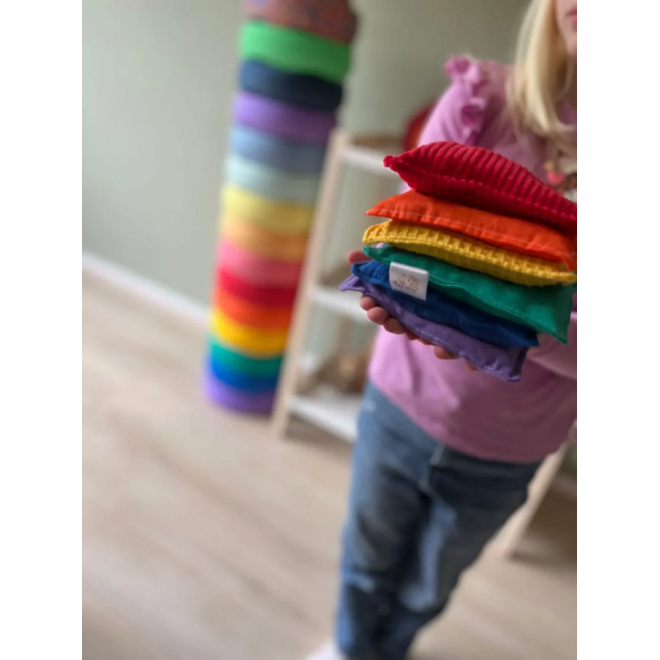 Pittenzakjes sensorisch | regenboog, 6 stuks (past bij Stapelstein)