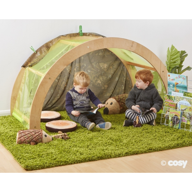Boogspeeltent van hout