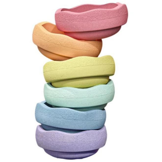 Stapelstein® Original Mini Rainbow Pastel, set van 6 stuks
