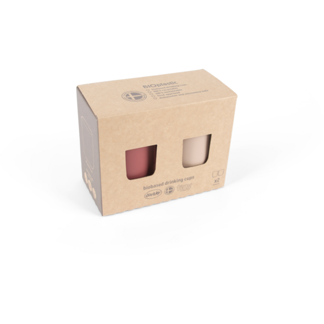 Tiny Biobased drinkbekers, 2 stuks, zand en terra