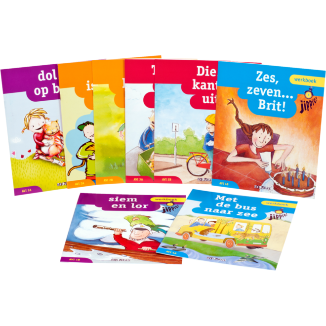 Jippie werkboek compleet (8 delen in 5-v, avi Start-M4
