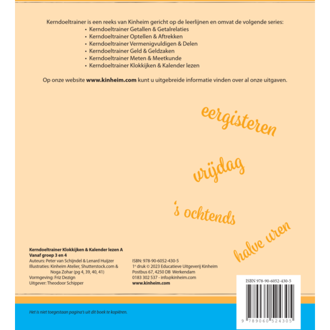 Kerndoeltrainer Klokkijken & Kalender lezen A (5 stuks)