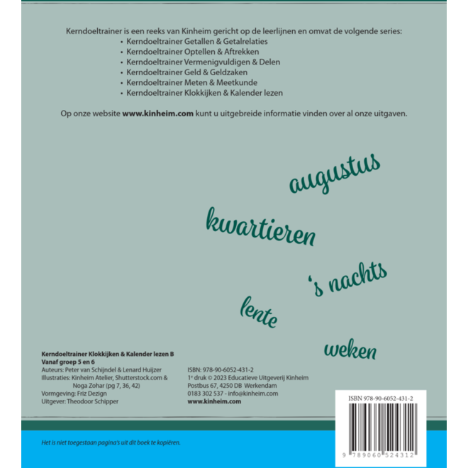 Kerndoeltrainer Klokkijken & Kalender lezen B (5 stuks)