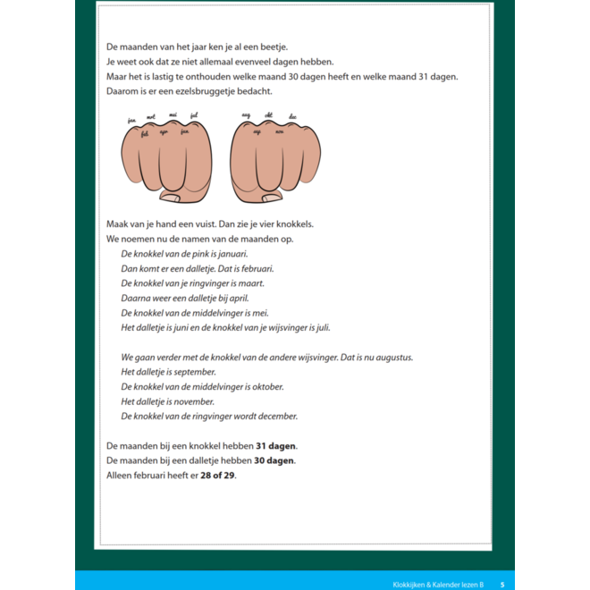Kerndoeltrainer Klokkijken & Kalender lezen B (5 stuks)