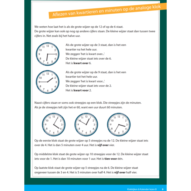 Kerndoeltrainer Klokkijken & Kalender lezen B (5 stuks)