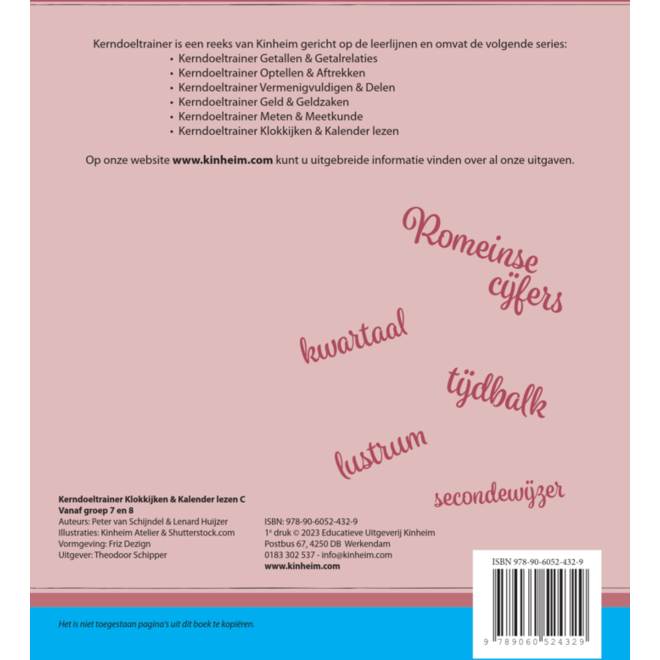 Kerndoeltrainer Klokkijken & Kalender lezen C (5 stuks)