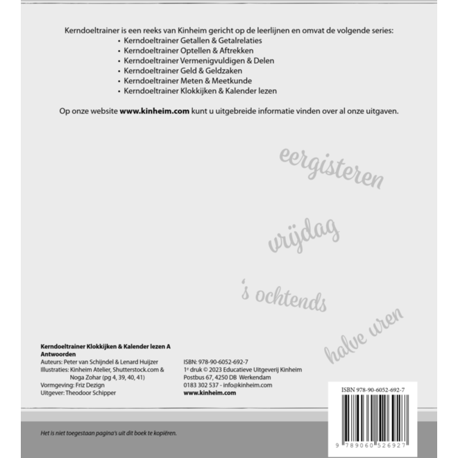 Kerndoeltrainer Klokkijken & Kalender lezen A Antwoorden