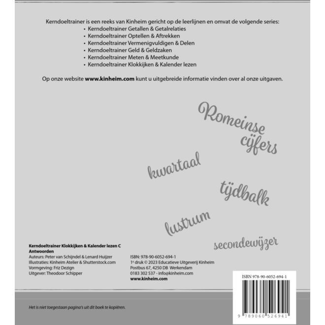 Kerndoeltrainer Klokkijken & Kalender lezen C Antwoorden