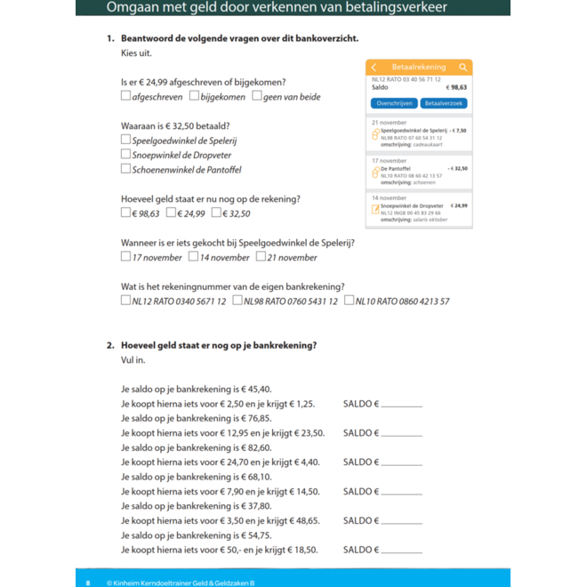 Kerndoeltrainer Geld & Geldzaken B (5 stuks)