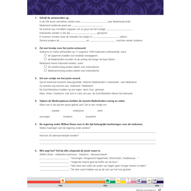 Blokboek geschiedenis groep 8 (5 stuks)