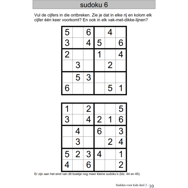 Sudoku voor Kids 2 groep 4 (5 stuks)
