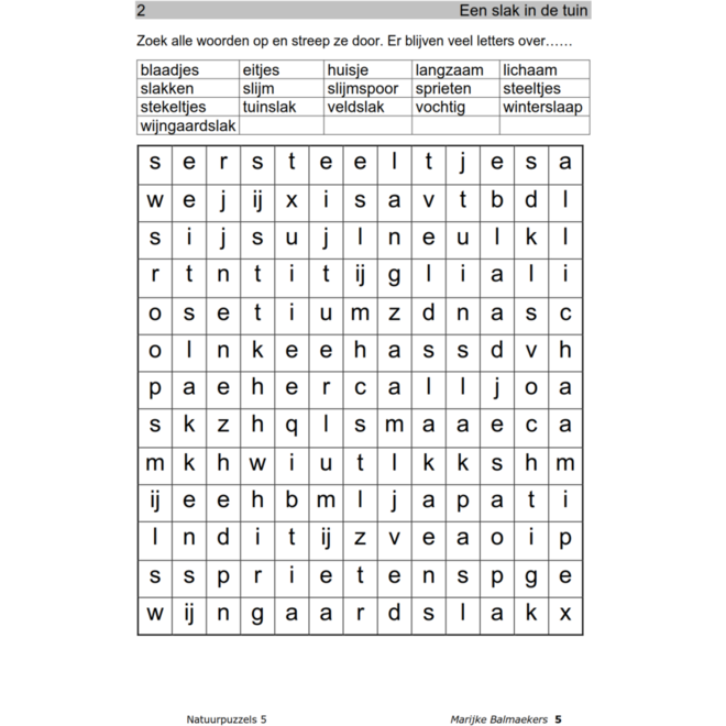 Natuurpuzzels groep 5 (5 stuks)