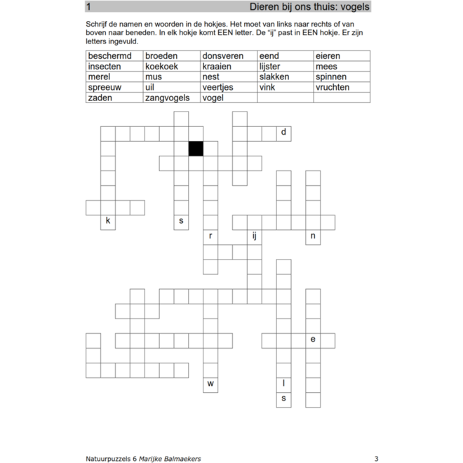 Natuurpuzzels groep 6