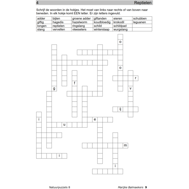 Natuurpuzzels groep 8