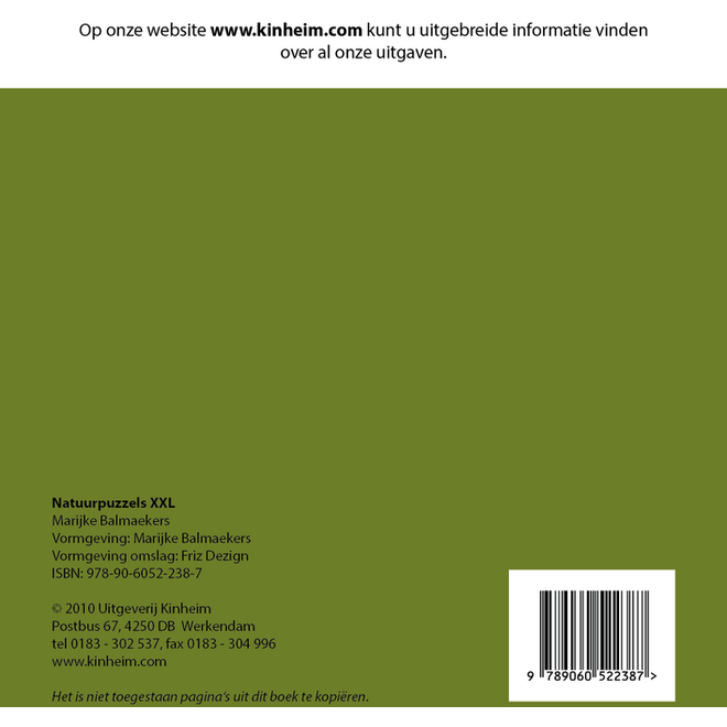Natuurpuzzels XXL groep 8 (5 stuks)