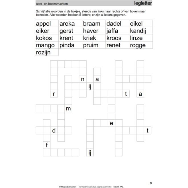 Natuurpuzzels XXL groep 8 (5 stuks)