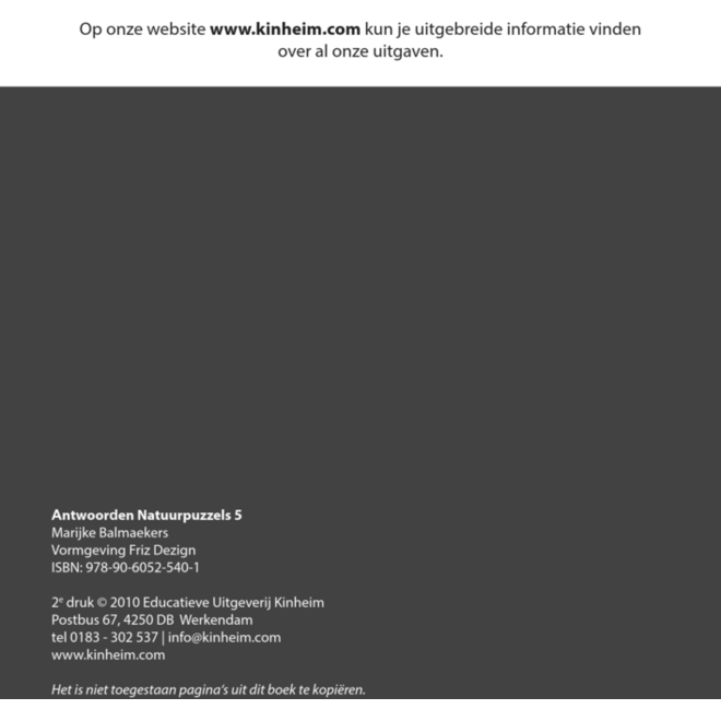 Natuurpuzzels groep 5 antwooorden