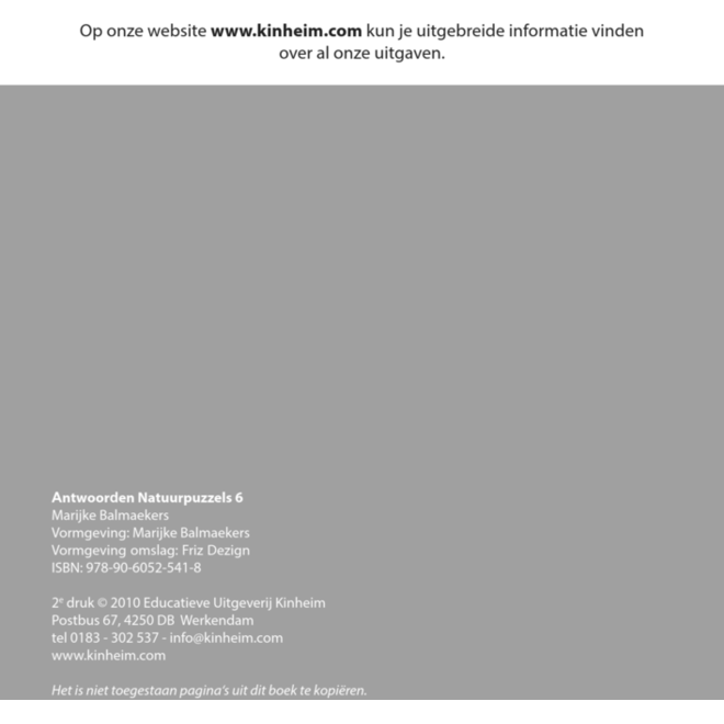 Natuurpuzzels groep 6 antwoorden