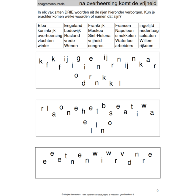 Geschiedenispuzzels groep 8 deel 3 (5 stuks)