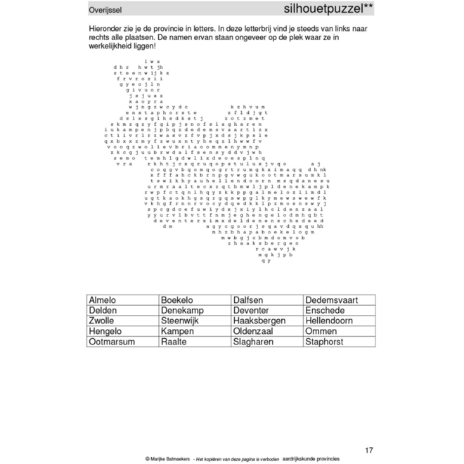 Aardrijkskundepuzzels groep 6 Nederland provincies (5 stuks)