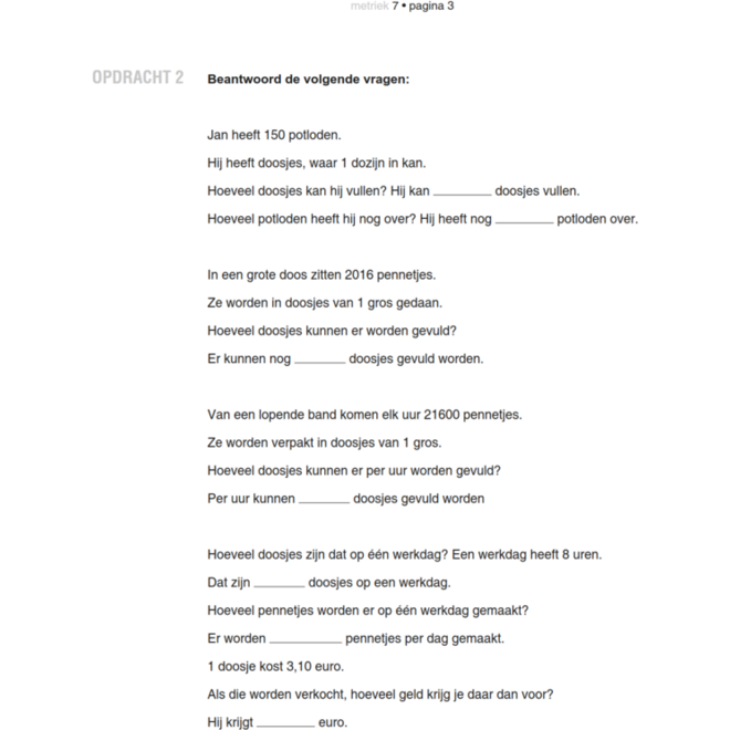Blokboek Metriek groep 7